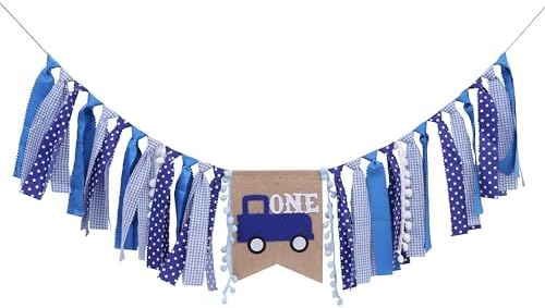 Rweseo Blue Truck 1st High Chair Banner Blue Truck One