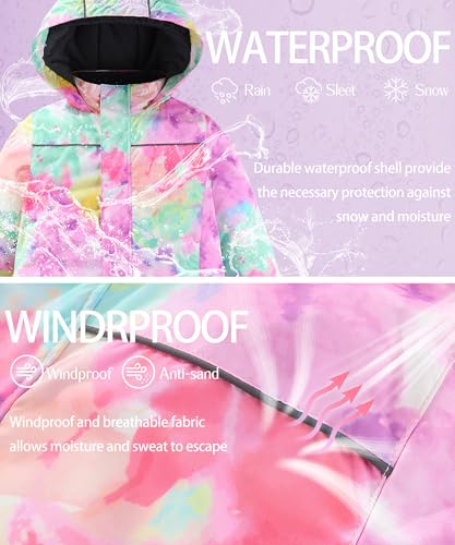 Image of M2C Boys Girls 2-Piece Snowsuit Thicken Patterned Ski Jackets and Pants