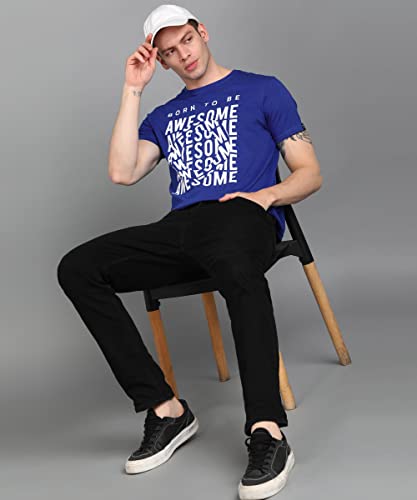 Image of Urbano Fashion Men's Graphic Printed Round Neck Half Sleeve Slim Fit Cotton T-Shirt