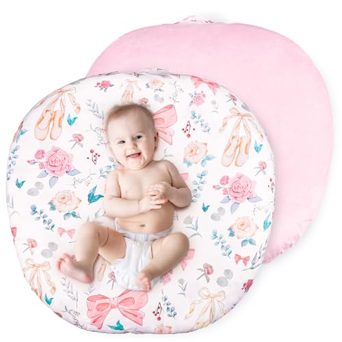 Image of GFU Newborn Lounger Cover Replacement, Soft Baby Lounger Cover 1 Pack, Breathable Infant Removable Slipcover for Boys Girls, Pink Flowers