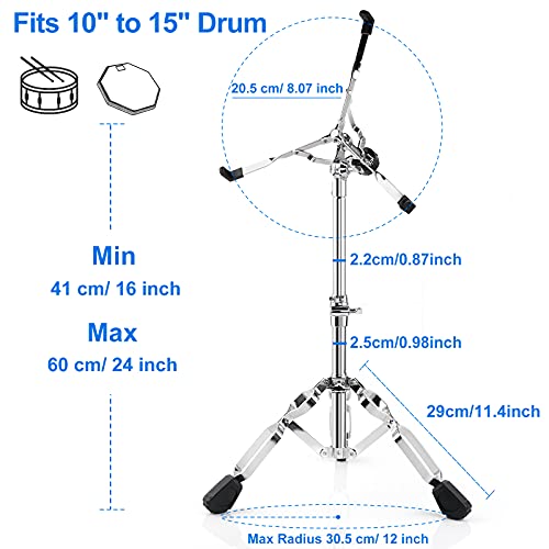 Vangoa PERCUSSIONINSTRUMENTS Snare Drum Stand Lightweight Double Braced Adjustable Height Snare Stand thumb #1