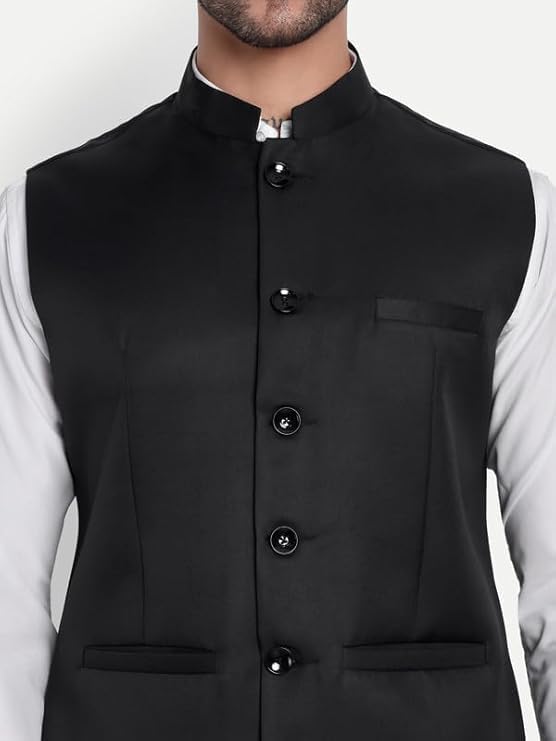 Image of Semi Formal Waistcoat for Men, Cotton Jacket for Diwali, Wedding, Ethnic, Office Party, Formal and Casual Look
