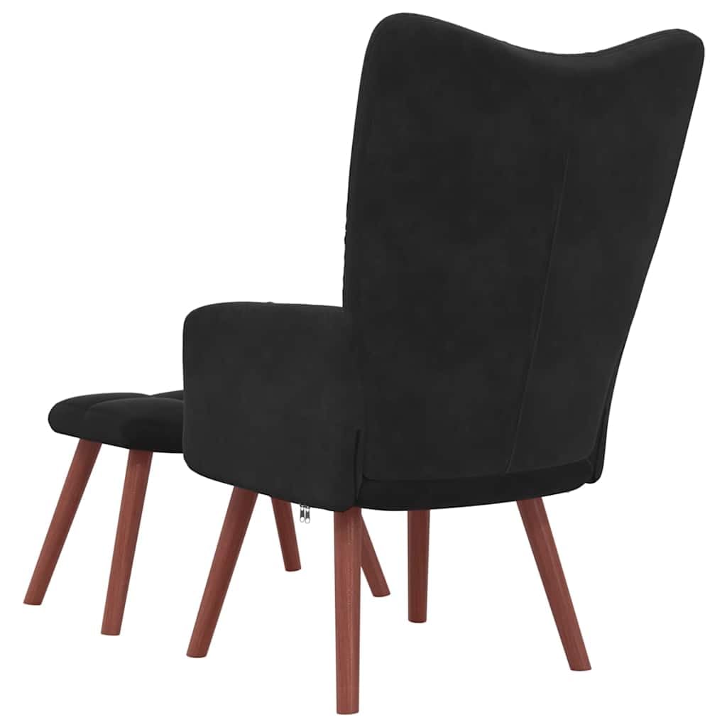 Generisch Relaxsessel mit Hocker Schwarz Samt,Möbel,Stühle,Sessel,8.55KG,328068