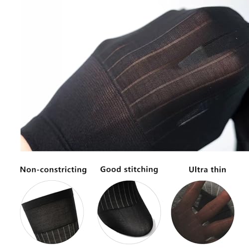 Mens Ultra thin Silk Socks Striped Nylon Sheer Dress Socks For Summer Mid Calf4