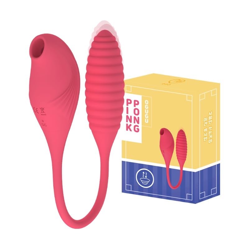 OGUGU PINK PONG（オググ ピンポン） 吸引 ピストン バイブ Gスポット クリ 女性用 中イキ シリコン 2in1 一体型 クリトリス＆Ｇスポット同時刺激 防水 大人のおもちゃ ラブグッズ プレゼント 韓国発
