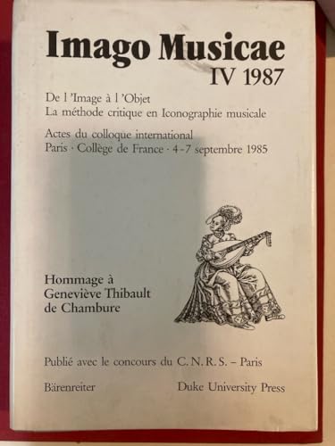 Imago Musicae, Volume IV 0822308258 Book Cover