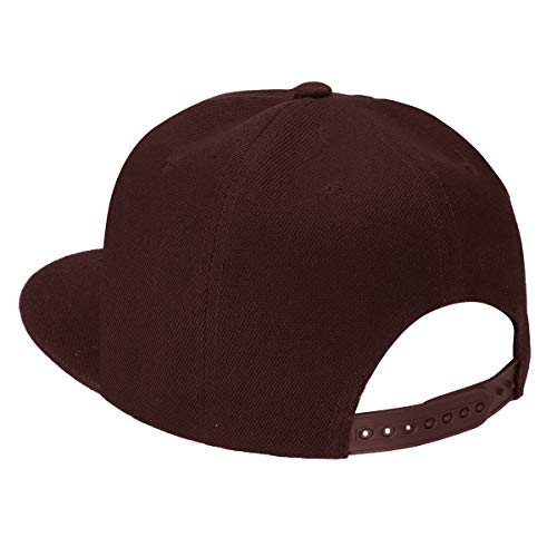 Image of Classic Snapback Hat Cap Hip Hop Style Flat Bill Blank Solid Color Adjustable Size