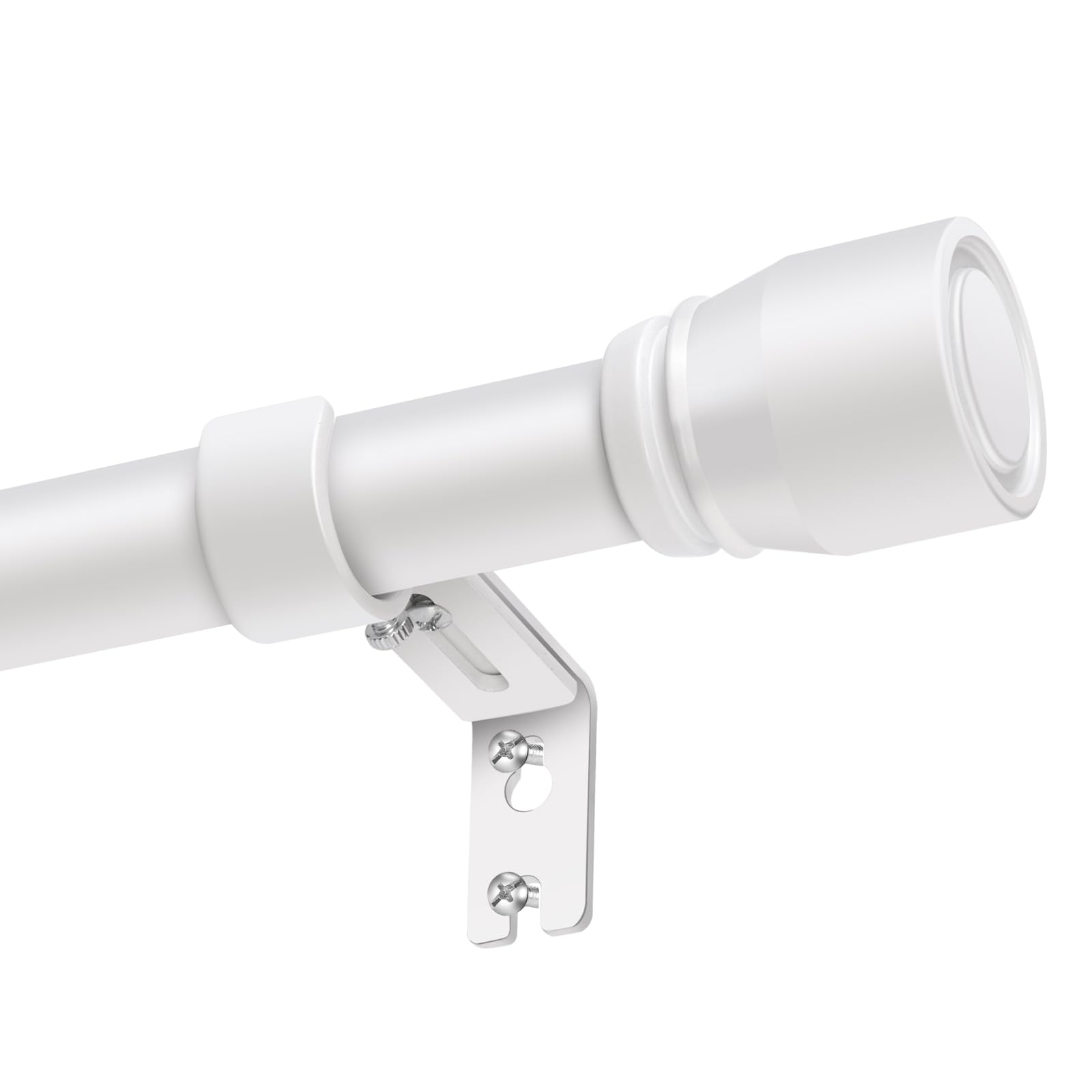 Photo 1 of 1” Diameter Curtain Rods Itself is 30 to 60 inch 1 Pack Fit 30-54 inch Window with Heavy Duty Adjustable Rod Matte White Splicing Metal Extra Long Curtain Rod for Windows