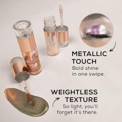 Image of INSIGHT Professional Multichrome Liquid Eyeshadow - Saphhire Dust | Metallic Effect | Green Tea & Cucumber Extracts | Striking Look | Versatile Use | Transfer-Proof | Dynamic Finish - 5g (Pack of 2)