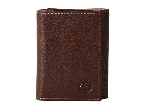 Carteira masculina Timberland de couro dobrável com porta-documento, Brown (Blix), tamanho único