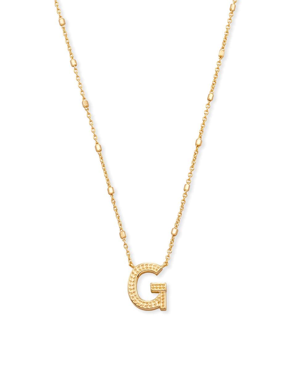 Kendra Scott Letters A-Z Pendant Necklace for Women, Fashion Jewelry, 14k Gold-Plated Brass