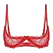 BABAOZHOUHE Sujetador De Lencería De Encaje Sexy para Mujer Ropa Interior De Encaje Transparente Bralette Crop Tops Push Up Sujetador con Aros Tops Ropa De Dormir M Rojo