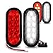 2 Red + 2 White 6" Oval LED Trailer Tail Light Kit [DOT Certified] [Grommets & Plugs Included] [IP67 Waterproof] Stop Brake Turn Reverse Back Up Trailer Lights for RV Truck Jeep