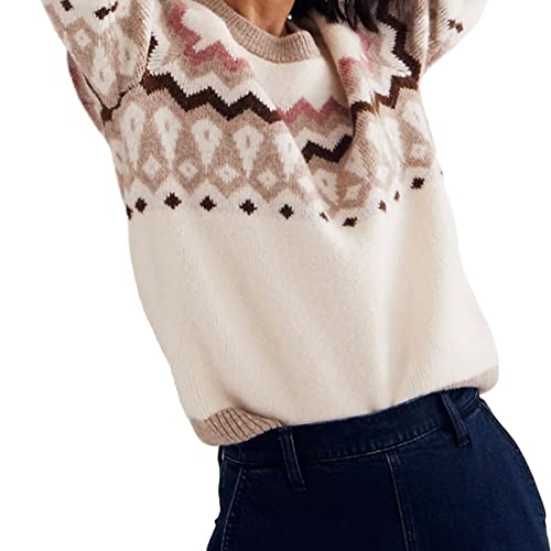 Madewell Fair Isle Markham Pullover Sweater Antique Cream Sm (Women's 2-4) #TOP3