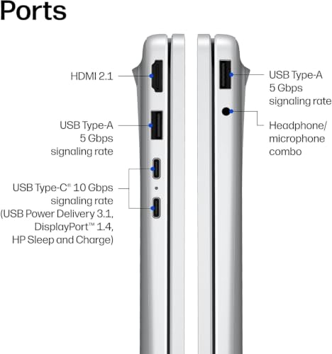 Image of HP OmniBook 3 Laptop, 17.3 inch FHD Touchscreen, 32GB RAM, 2TB SSD | Backlit, Numeric Keypad, AMD Ryzen 5 130 (up to 4.55 GHz max Boost Clock, 6 cores), Windows 11