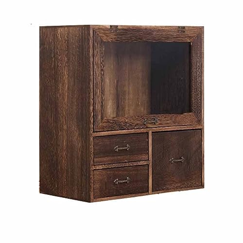 MJKQ9 ミニチェスト 大容量 和タンス 収納ボックス アンティーク風 木製ボックス 収納ボックス ウッドボックス おしゃれ 寝室 玄関 F オフィス 卓上チェスト デスクトップ収納 スタイル7 チェスト オフェス用品 ラッカー塗装 スタッキングチェスト