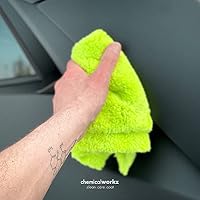 Chemicalworkz Edgeless Soft Touch: Lackschonende Premium Mikrofasertücher 500GSM - schonend weiche & fusselfreie Poliertücher für die Autopflege - Auto Microfasertücher | 40x40cm | grün – Ansicht 5