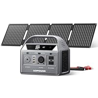 UDPOWER C400 Solar Generator Kit | 400W Portable Power Station + 40W Foldable Solar Panel | 256Wh LiFePO4 Battery, 800W Surge| for Camping, RV, Emergency Backup