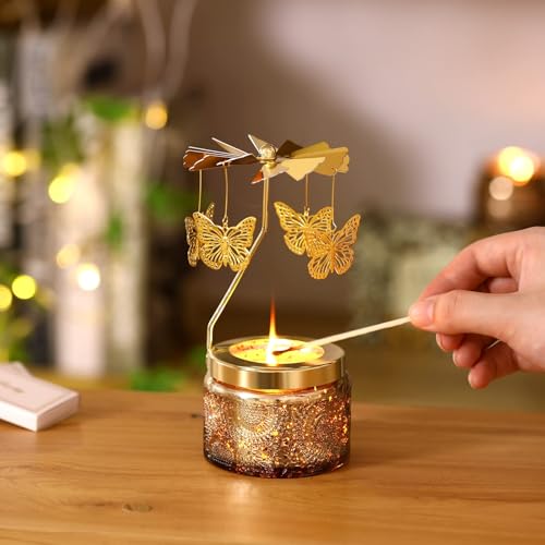 Christmas Gifts for Women, Unique Birthday Gift for Women Mom, Funny Birthday Gifts for Friend Girlfriend, Grandma, Sister, Butterfly Rotatable Scented Candles Gift for Woman on Christmas - Image 3