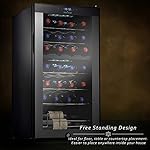 NutriChef PKCWCDS285 28 Bottle Fridge | Dual Zone Chiller | Adjustable Temperature 41°F to 64°F | Ultra Quiet Operation | Wine Cooler for Home, & Office | Free Standing 33x16x17 in (Black) - Image 6