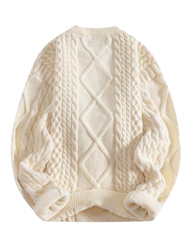 Image of Aelfric Eden Oversized Knit Sweater Solid Vintage Pullover Sweater Unisex Woven Crewneck Knitted Tops