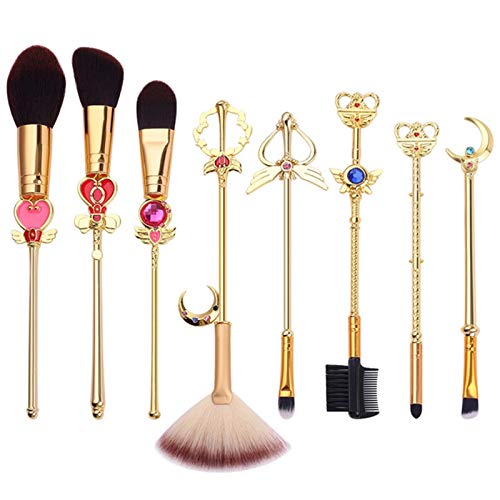 Pinceaux de maquillage Sailor Moon pour fard à paupières et fond de teint rose
