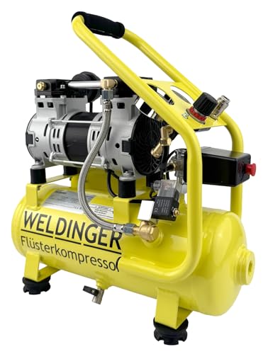 WELDINGER Flüster Kompressor FK 65 pro 750 W 90 l Luftabgabe innenbeschichteter Tank 9 bar max.