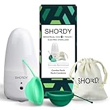 Shordy Reusable Menstrual Disc with Sterilizer – Small & Large Period Discs with Steamer & Cleaner – Starter Kit for Light to Heavy Flow, Feminine Care Alternative to Tampons, Cups & Pads