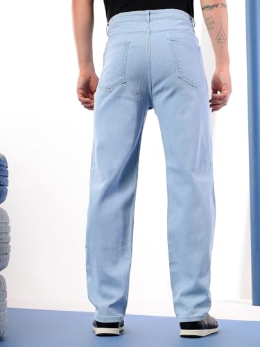 Image of KOTTY Mens Solid Astro Bound Blue Coin Pocket Jeans