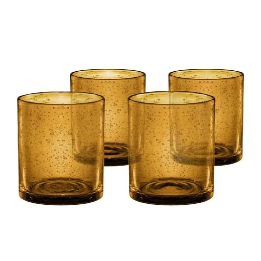 Artland Iris Glass, Set of 4, 14 oz, Amber