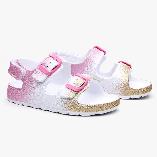 Image of EasyStar Boys and Girls Lightweight Dual-Adjustable Sandal Buckles With Hook and Loop Heel Closure