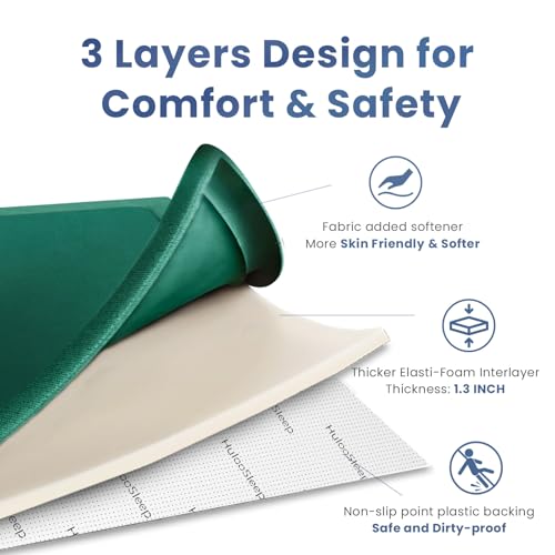 Image of Baby Play Mat for Floor,1.3 inch Thick Memory Foam Tummy Time Mat,Water Repellent Soft Velvet Nursery Rug,Extra Large Non Slip for Crawling,Toddlers,Infants,Kids,Tatami Style for Living Room(Dark Green)