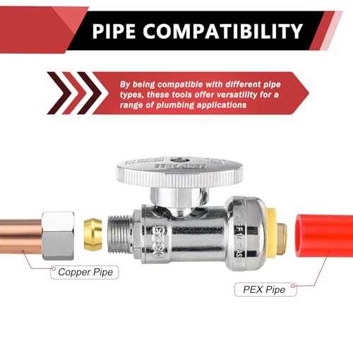Image of 20Pcs EFIELD Straight Stop Valve,1 /2 inchPush x3 /8 inchCompression(PF-VALVE021-20)