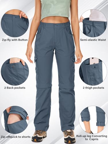 Pantalon cargo de randonnée transformable et imperméable pour femme