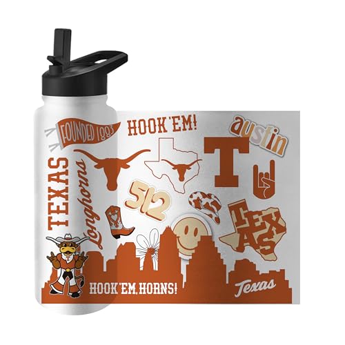 Image of Logo Brands NCAA Native 34 oz Quencher Water Bottle - | Local Icons Design | Double-Wall Insulated| Leak-Proof Lid & Built-In Straw
