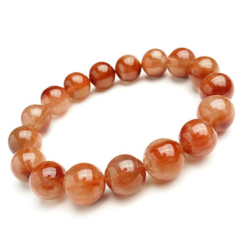 Bracelet rouge rutilé 12 mm en cristal de qualité AAAA pour homme et femme