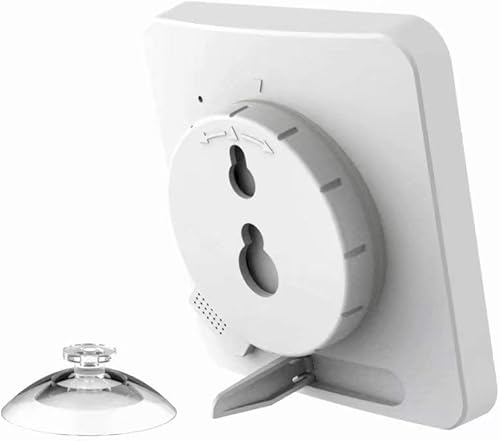 Vista 34 de Reloj de pared digital para baño con alarma con pantalla LCD grande, resistente al agua para rociar agua, pantalla de temperatura de humedad, Rojo