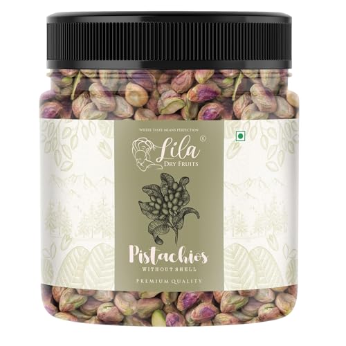 Image of LILA DRY FRUITS Pistachios 100 Gms Pistachio without Shell Raw Mota Unslated Pista | Unflavoured Plain Pista High in Protein & Dietary Fiber | Ideal for Cooking, Baking Perfect for Gifting