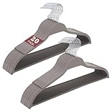 ELONG HOME Plastic Clothes Hangers, Upgraded Rubber Non Slip Plastic Hangers, Non Velvet Durable Slim Clothing Hangers, 17.7 Inches Wide for Adults Clothes, 20 Pack
