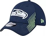 New Era Seattle Seahawks Men's Active Team Color 39Thirty Flex Fitted Cap - NFL Stretch Fit Hat (S/M)