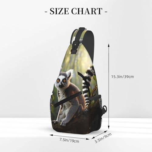 Mochila Sling Crossbody Negra para Senderismo miniatura 2