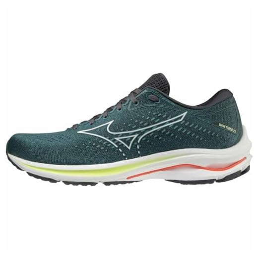 Mizuno Herren Wave Rider Walking-Schuh, SmokeBlue/Wht/NeoLime, 45 EU