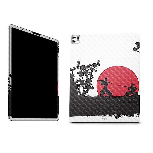 Image of MightySkins Carbon Fiber Skin Compatible with Apple iPad Pro 12.9 inch M2 6th Gen (2022) Full Wrap Kit - Nihon Samurai | Protective, Durable Textured Carbon Fiber Finish | Easy to Apply | Made in The USA