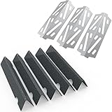 DELSbbq 66032/66795/67095 Flavorizer Bars and 66040 Heat Deflector for Weber Genesis II 300 Series Gas Grills, Replacement Parts for Weber Genesis E310 E315 S310 S340 Grills