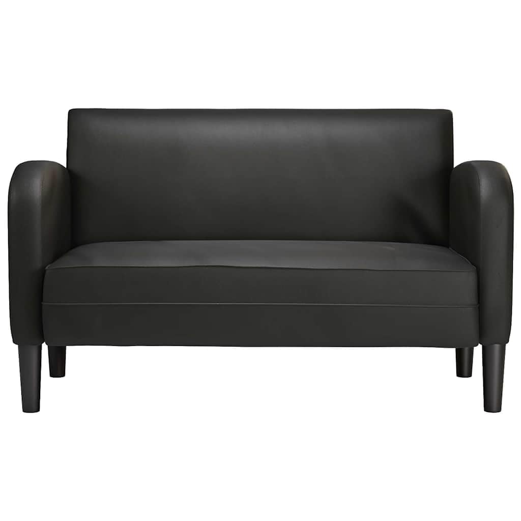 vidaXL Sofá Loveseat de Cuero sintética Color Negro de 110 cm
