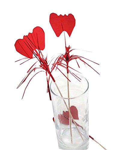 Heart Shape Disposable Cocktail/Cake/Fruits Picks 40 Counts