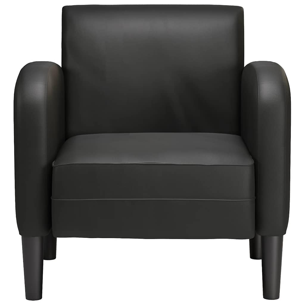 vidaXL Sessel mit Armlehnen Schwarz 54 cm Kunstleder, Sofasessel, Fernsehsessel, Relaxsessel, Einzelsofa, Relaxsofa, Wohnzimmer Sessel