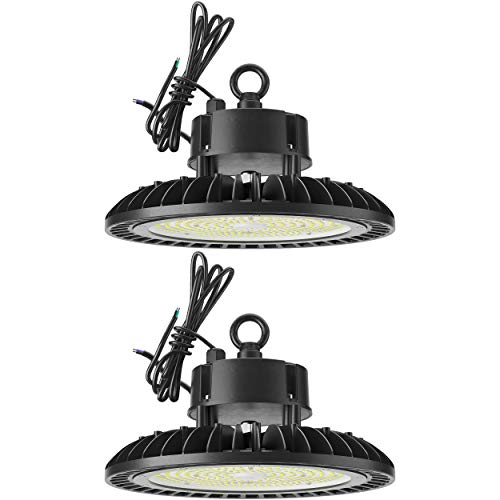 Sunco Lighting UFO LED High Bay Light, Lighting for Warehouse, 5000K Daylight, 150W, 21000 LM, 100-277V, Dimmable 1-10V, IP65 Waterproof, Super Bright, UL 2 Pack