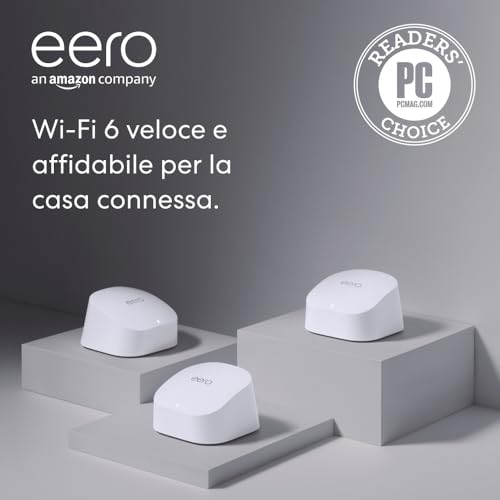 Router wi-fi mesh Amazon eero 6 | Ethernet 500 Gbps | Fino a 420 m² | Connessione di oltre 75 dispositivi | Confezione da 3 | Modello 2021 - Vista 7