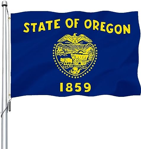 REIDFERR Oregon Flag Outdoor 3x5 Ft Double Sided Heavy Duty Polyester Oregon State Flag Long Lasting 4 Rows Hemming OR Flags with 2 Brass Grommets